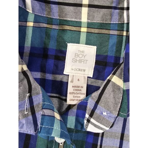 J Crew Shirt Womens 4 The Boy Shirt Button Down Roll Tab Sleeve Plaid Casual - Picture 4 of 6